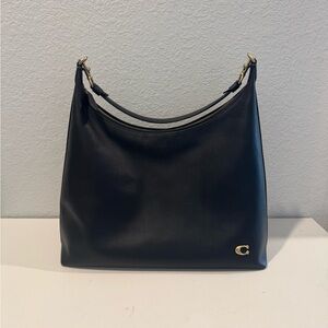 Coach Juliet Shoulder 38 Black Hobo Bag with Gold Accents